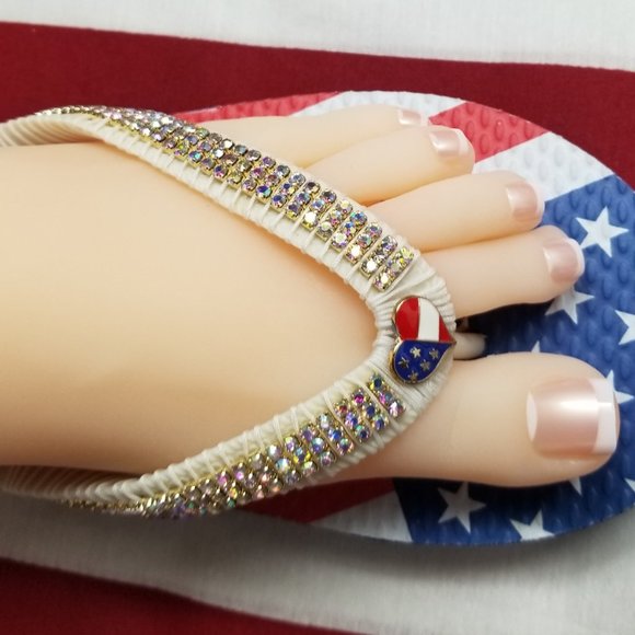Women's American Flip flops, 4th July flip flops, Independence Day flip flops. - Picture 16 of 17